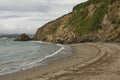 Polkerris Beach and cliffs, Cornwall, England Royalty Free Stock Photo