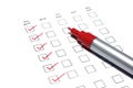 Test check list checklist survey blank fill tick business questionnaire mark choice form poll research exam vote medical box paper Royalty Free Stock Photo