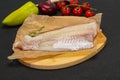 Pollack fillet raw ready for cooking Royalty Free Stock Photo