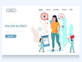 Pollen allergy vector website landing page design template