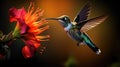 pollinati hummingbird feeding on flower