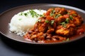 Pollo Guisado: Rich Tomato-Based Chicken Stew with Rice or Arepas Royalty Free Stock Photo