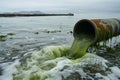 Polluted water discharge into the sea