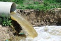 Polluted water overflow from sewage Royalty Free Stock Photo