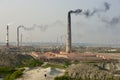 Polluting air brick factories pipes at Dhaka, Bangladesh.