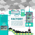 Polluting coal factory with copy space Royalty Free Stock Photo