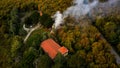 Pollution caused by burning garbage near the living space, which is dangerous to human life and the environment Royalty Free Stock Photo