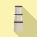 Pollution chimney icon flat vector. Smoke factory