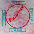 pollution classification air noise land and water displaying on diagram illustrations Royalty Free Stock Photo