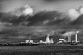 Pollution from a coal-fired power plant Royalty Free Stock Photo