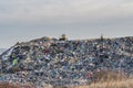 Pollution concept. Garbage pile in trash dump or landfill