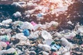 Pollution concept. Garbage pile in trash dump or landfill. Garbage dump Royalty Free Stock Photo