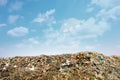 Pollution concept. Garbage pile in trash dump or landfill Royalty Free Stock Photo