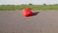 Pollution concept. Plastic bag, flying in the wind in the street.