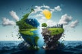 Pollution and ecology, two opposing worlds Royalty Free Stock Photo