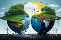 Pollution and ecology, two opposing worlds Royalty Free Stock Photo