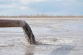 Pollution of the environment by industrial outfalls. Royalty Free Stock Photo