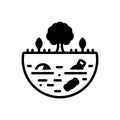 Black solid icon for Pollution, contamination and earth Royalty Free Stock Photo