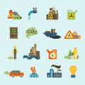 Pollution icon set Royalty Free Stock Photo