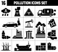 Pollution Icons Black