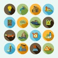 Pollution Icons Set Royalty Free Stock Photo