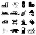 Pollution icons set