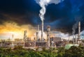 Pollution from oil refinery Royalty Free Stock Photo