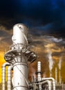 Pollution from oil refinery Royalty Free Stock Photo