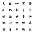 pollution silhouette vector icons isolated