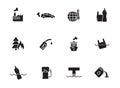 pollution silhouette vector icons isolated