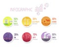 Pollution Statistic and Round Images Infographic