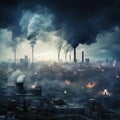 Pollution is very worrying and air pollution from factory funnels which produces carbon dioxide