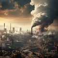 Pollution is very worrying and air pollution from factory funnels which produces carbon dioxide