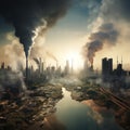 Pollution is very worrying and air pollution from factory funnels which produces carbon dioxide