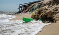 Pollution of the world`s oceans with plastic. California, USA Royalty Free Stock Photo