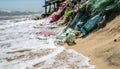 Pollution of the world`s oceans with plastic garbage Royalty Free Stock Photo