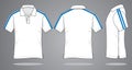 White Polo Shirt With Double Blue Line Design Royalty Free Stock Photo