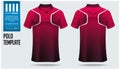 Polo shirt mockup template design for soccer jersey, football kit, sportswear. Sport uniform in front view, back view. Vector. Royalty Free Stock Photo