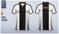 White polo shirt mockup template design for soccer jersey, football kit, golf, tennis, sportswear. Germany jersey design.