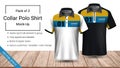 Polo collar t-shirt template, Vector eps10 file fully layered and editable prepared to showcase the custom design