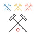 Polo mallet line icon. Vector sport signs for web graphics.