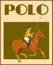 Polo player on horse poster