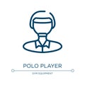 Polo player icon. Linear vector illustration from sport avatars collection. Outline polo player icon vector. Thin line symbol for