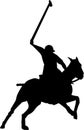 Polo Player Silhouette Royalty Free Stock Photo