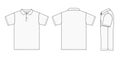 Polo shirt ,golf shirt template illustration /no pocket type /front,back,side / white