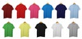 Polo shirt variation colors isolated on white background Royalty Free Stock Photo