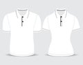 Polo shirt men and woman outline