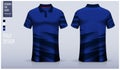 Polo shirt mockup template design for soccer jersey, football kit or sportswear. Sport uniform in front view and back view. Royalty Free Stock Photo