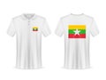 Polo shirt with Myanmar flag