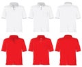 Polo shirt set. White & red Royalty Free Stock Photo